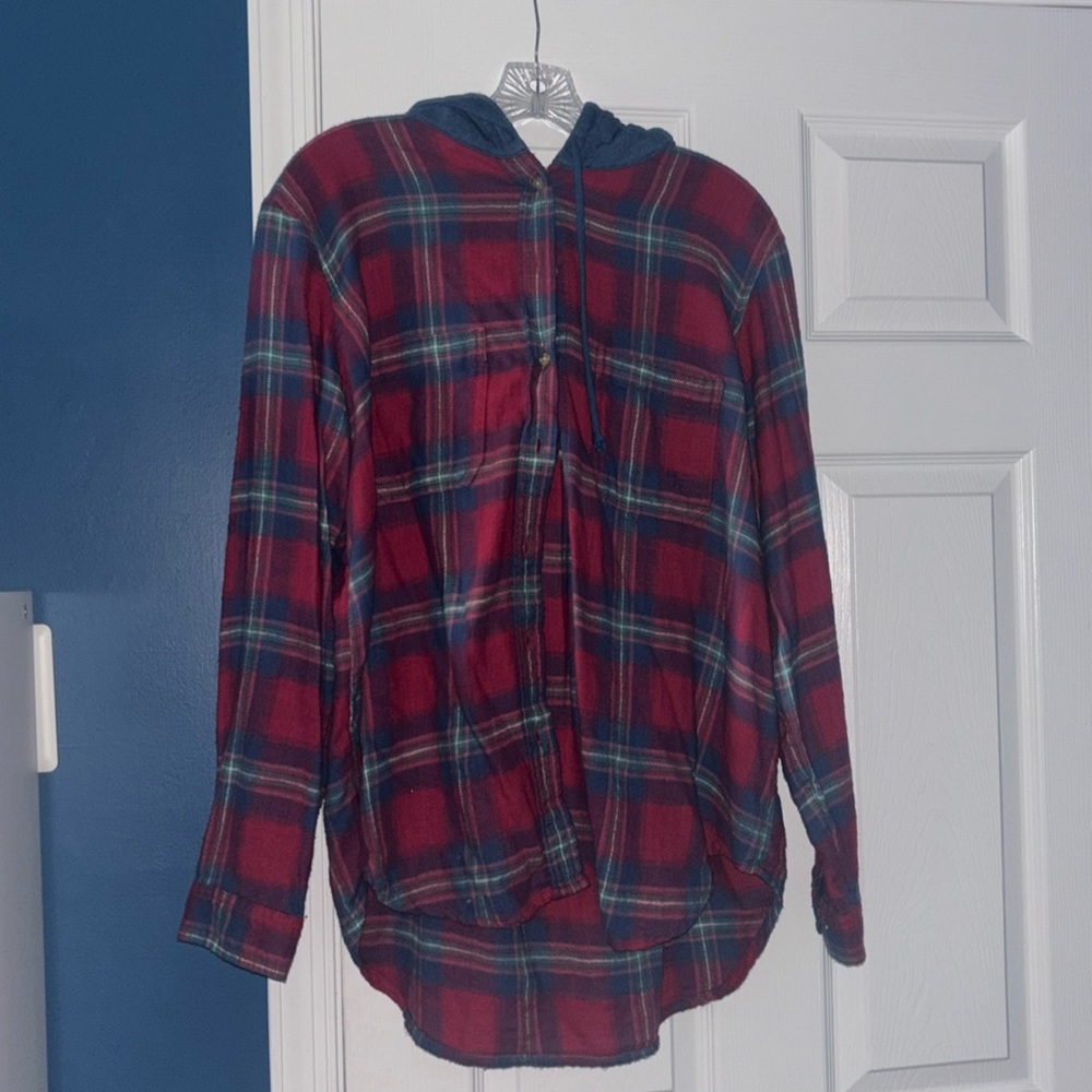 American Eagle hooded flannel